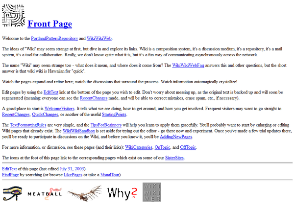 Wiki Wiki Web screen-shot