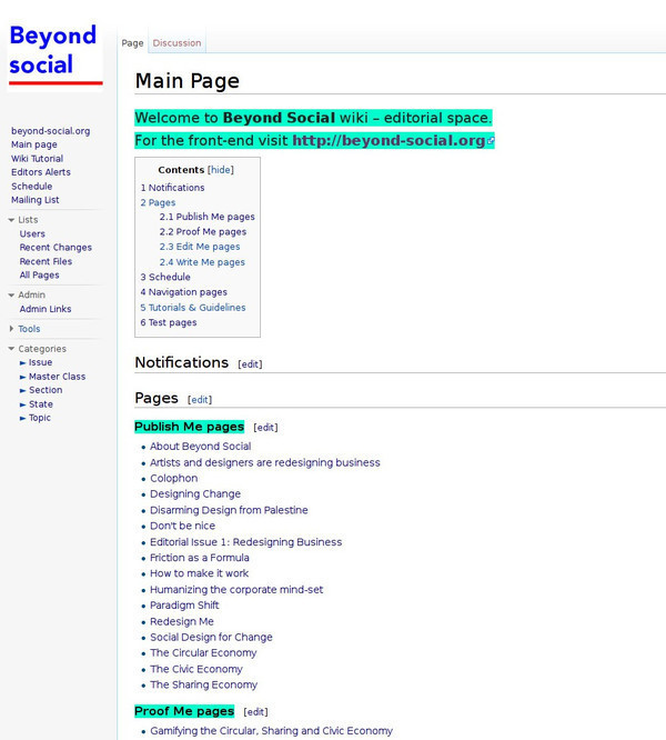 Beyond Social wiki front page