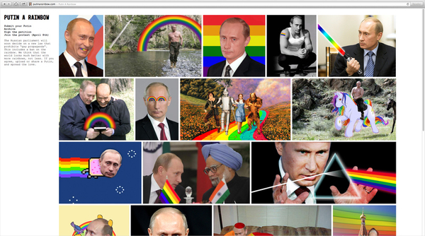 Putin a Rainbow by Yuri Veerman & Brigiet van den Berg. On request of COC Netherlands.