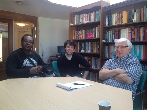 An interview at a nursing home with Stanley(left) and Jan(right)