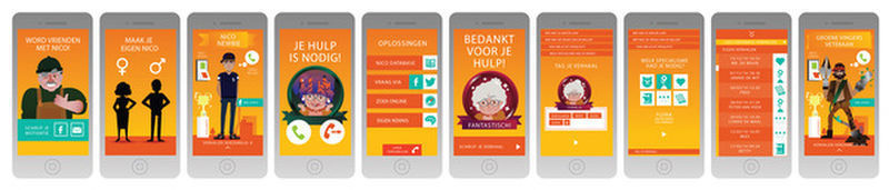 The design of the app for the nieuwe vrijwilligers