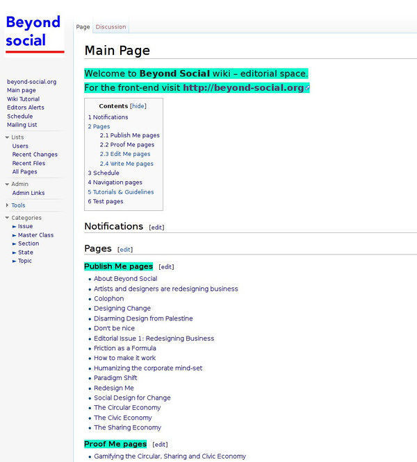 Beyond Social wiki front page